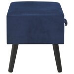 vidaXL Table de chevet Bleu 40x35x40 cm Velours