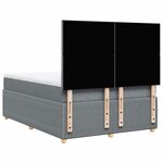 vidaXL Sommier à lattes de lit avec matelas Gris clair 140x190cm Tissu