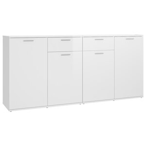 vidaXL Buffet Blanc brillant 160x36x75 cm Bois d'ingénierie
