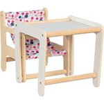 Goki 51483 - Chaise haute en bois pour poupée avec table 2 en 1