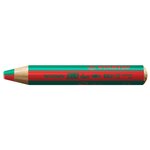 Crayon multi-talents woody 3 in 1 duo - rouge-vert foncé x 5 stabilo