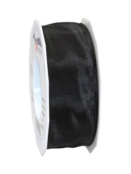 Ruban de soie acetat laitonné lyon 25-m-rouleau 40 mm noir