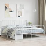 vidaXL Cadre de lit métal sans matelas et pied de lit blanc 200x200 cm