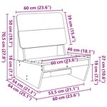 vidaXL Chaises de jardin lot de 2 blanc 60x64x70 5 cm bois massif pin
