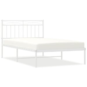 vidaXL Cadre de lit métal sans matelas et tête de lit blanc 100x200 cm