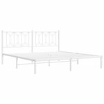 vidaXL Cadre de lit métal sans matelas et tête de lit blanc 183x213 cm