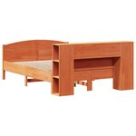 vidaXL Lit bibliothèque sans matelas cire marron 140x200 cm pin massif