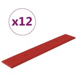 vidaXL Panneaux muraux 12 Pièces Bordeaux 90x15 cm Similicuir 1 62 m²