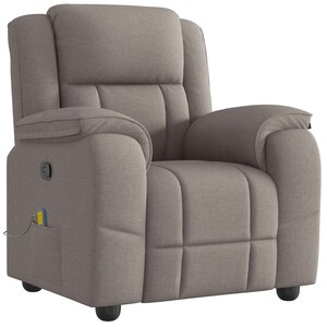 vidaXL Fauteuil de massage inclinable Taupe Tissu