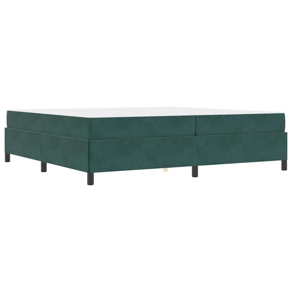 vidaXL Cadre de lit Vert foncé  vert et blanc 200 x 200 cm Velours