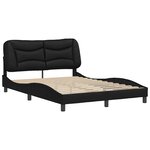 vidaXL Cadre de lit sans matelas Hvar noir 140x190 cm similicuir