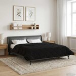 vidaXL Duvet d'été simple Matelassé Noir 200 x 220 cm