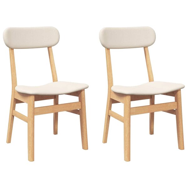 vidaXL Chaises à manger coussins 2 Pièces bois massif caoutchouc