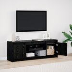 vidaXL Meuble TV avec LED en chêne noir  139 5x34x50 cm  en bois d'ingénierie