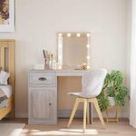 vidaXL Coiffeuse avec lumières LED sonoma gris 90x42x132 5 cm