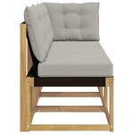 vidaXL Canapé d’extérieur milieu et coin avec coussin 3 Pièce Blanc