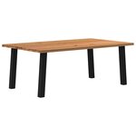 vidaXL Table à manger marron clair bois de chêne massif rectangulaire