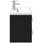 vidaXL Armoire lavabo de salle de bain avec bassin intégré noir