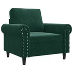 vidaXL Fauteuil Vert foncé 60 cm Velours