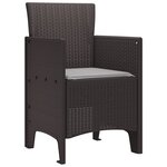 vidaXL Chaises de jardin avec coussins 2 Pièces Marron Poly Rattan