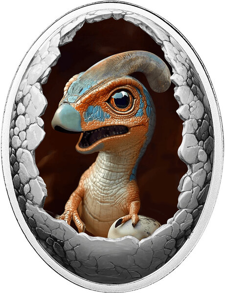 Monnaie PARASAUROLOPHUS Dinosauria Argent 500 Francs Cameroon 2025
