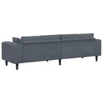 vidaXL Canapé en velours avec coussin Gris foncé 208 cm Velours