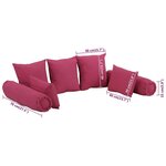 vidaXL Ensemble d'oreillers décoratifs lot de 7 Rose Tissu