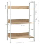 vidaXL Bibliothèque à 3 niveaux chêne 60x27 6x90 5cm bois d'ingénierie
