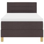 vidaXL Lit box spring avec matelas & LED marron foncé 100x200 cm tissu