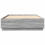 vidaXL Cadre de lit avec LED sans matelas sonoma gris 140x200 cm