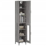 vidaXL Buffet haut Sonoma gris 34 5x34x180 cm Bois d'ingénierie