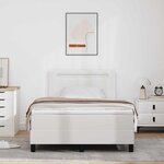 vidaXL Lit à ressorts avec matelas Blanc 120 x 190 cm Simili cuir