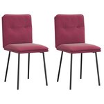 vidaXL Chaises à manger lot de 2 Rouge bordeaux Velours