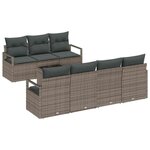 vidaXL Ensemble de canapé de jardin avec coussin 8 Pièces Gris