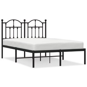 vidaXL Cadre de lit métal sans matelas avec tête de lit noir 120x190cm