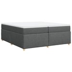 vidaXL Sommier à lattes de lit avec matelas Gris foncé 200x200cm Tissu