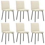 vidaXL Chaises à manger lot de 6 crème velours