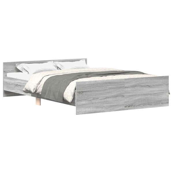 vidaXL Cadre de lit sans matelas sonoma gris 140x190 cm