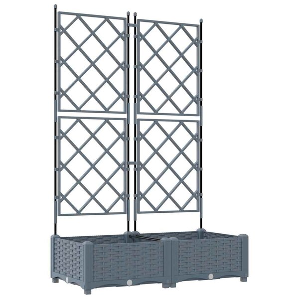 vidaXL Cache-pot de jardin 2 Pièces Gris Clair 80 x 40 x 125 5 cm Acier