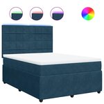 vidaXL Sommier à lattes de lit et matelas bleu 140x200 cm velours