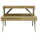 vidaXL Table de pique-nique 105x134x75 cm bois de pin imprégné