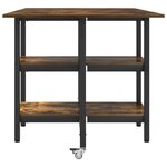vidaXL Table à dîner 122 x 80 x 76 5 cm Bois d'ingénierie Chêne fumé