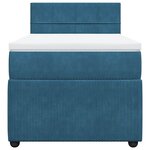 vidaXL Sommier à lattes de lit avec matelas bleu 90x200 cm velours