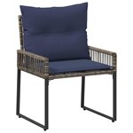 vidaXL Ensemble de meubles d'extérieur 7 Pièces Gris et bleu marine