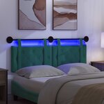 vidaXL Tête de lit suspendue Avec lumière LED Turquoise Velours
