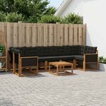 vidaXL Ensemble de canapés d'extérieur 8 pc Naturel et noir