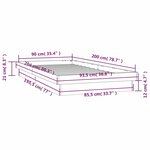 vidaXL Cadre de lit à LED sans matelas blanc 90x200 cm bois massif