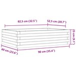 vidaXL Jardinière blanc 90x60x23 cm bois de pin massif