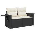Ensemble de Jardin vidaXL 13 pièces avec Coussins Rattan Noir
