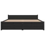 vidaXL Cadre de lit sans matelas noir bois massif 140x190 cm